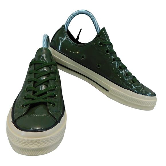 Converse Chuck Taylor Shoes Military Green Lace Up Low Top Sneakers Size 8W - 6M - Picture 1 of 11
